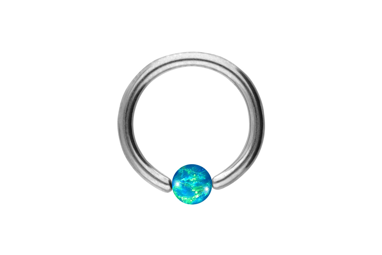 Titan Klemmkugelring Piercing SYNTHETISCHER OPAL